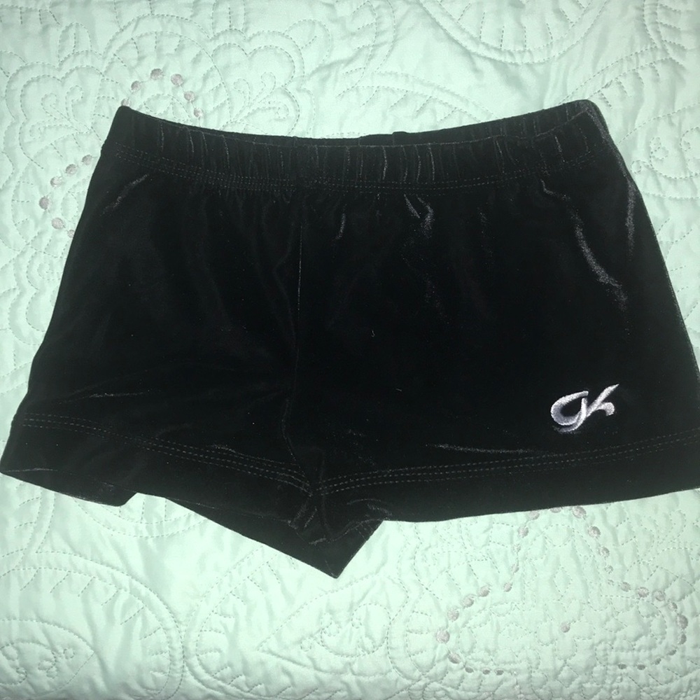 Bundle it! Black velvet gymnastics shorts.